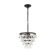 Living District Kora 3-Light Mid-Century Metal Pendant in Black and Clear