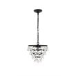 Living District Kora 3-Light Mid-Century Metal Pendant in Black and Clear