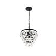 Living District Kora 3-Light Mid-Century Metal Pendant in Black and Clear
