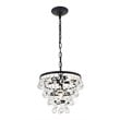 Living District Kora 3-Light Mid-Century Metal Pendant in Black and Clear
