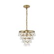Living District Kora 3-Light Mid-Century Metal Pendant in Brass and Clear