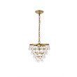Living District Kora 3-Light Mid-Century Metal Pendant in Brass and Clear