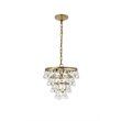 Living District Kora 3-Light Mid-Century Metal Pendant in Brass and Clear