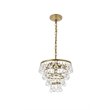 Living District Kora 3-Light Mid-Century Metal Pendant in Brass and Clear