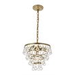 Living District Kora 3-Light Mid-Century Metal Pendant in Brass and Clear