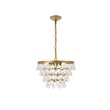 Living District Kora 5-Light Mid-Century Metal Pendant in Brass and Clear