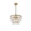 Living District Kora 5-Light Mid-Century Metal Pendant in Brass and Clear
