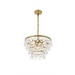 Living District Kora 5-Light Mid-Century Metal Pendant in Brass and Clear