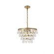 Living District Kora 5-Light Mid-Century Metal Pendant in Brass and Clear