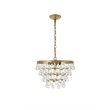 Living District Kora 5-Light Mid-Century Metal Pendant in Brass and Clear