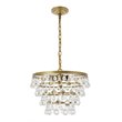 Living District Kora 5-Light Mid-Century Metal Pendant in Brass and Clear