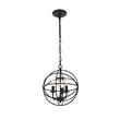 Living District Wallace 3-Light Mid-Century Metal Pendant in Matte Black/Clear