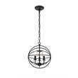 Living District Wallace 3-Light Mid-Century Metal Pendant in Matte Black/Clear