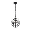 Living District Wallace 3-Light Mid-Century Metal Pendant in Matte Black/Clear