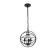 Living District Wallace 3-Light Mid-Century Metal Pendant in Matte Black/Clear