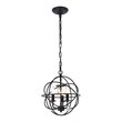 Living District Wallace 3-Light Mid-Century Metal Pendant in Matte Black/Clear