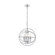 Living District Wallace 4-Light Mid-Century Metal Pendant in Chrome and Clear