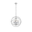 Living District Wallace 4-Light Mid-Century Metal Pendant in Chrome and Clear