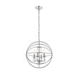Living District Wallace 4-Light Mid-Century Metal Pendant in Chrome and Clear