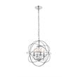 Living District Wallace 4-Light Mid-Century Metal Pendant in Chrome and Clear