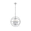 Living District Wallace 4-Light Mid-Century Metal Pendant in Chrome and Clear