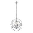 Living District Wallace 4-Light Mid-Century Metal Pendant in Chrome and Clear