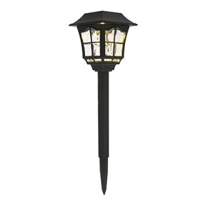 living district rhea 6-pack plastic outdoor led pathway light in black