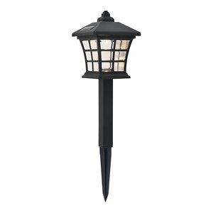 living district dux 6-pack plastic outdoor led pathway light in black