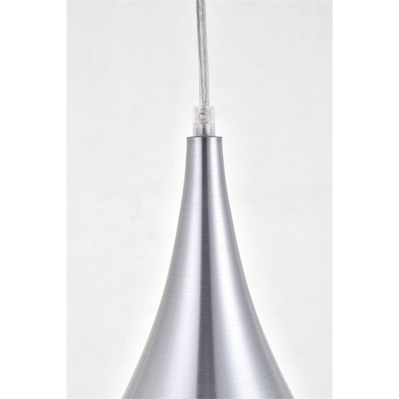 Living District Nora 1-Light Mid-Century Aluminum Pendant in Burnished Nickel