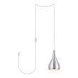 Living District Nora 1-Light Mid-Century Aluminum Pendant in Burnished Nickel