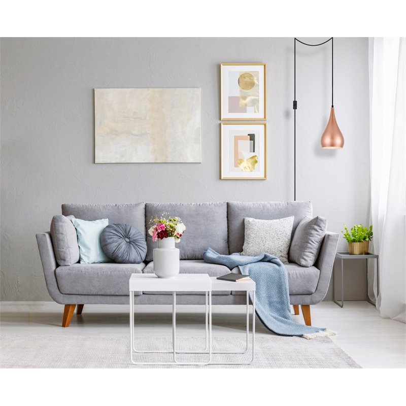 Living District Nora 1-Light Mid-Century Aluminum Pendant in Honey Gold