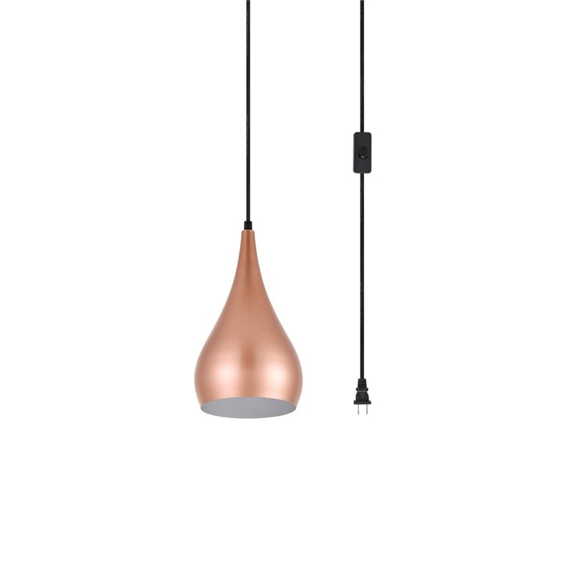 Living District Nora 1-Light Mid-Century Aluminum Pendant in Honey Gold