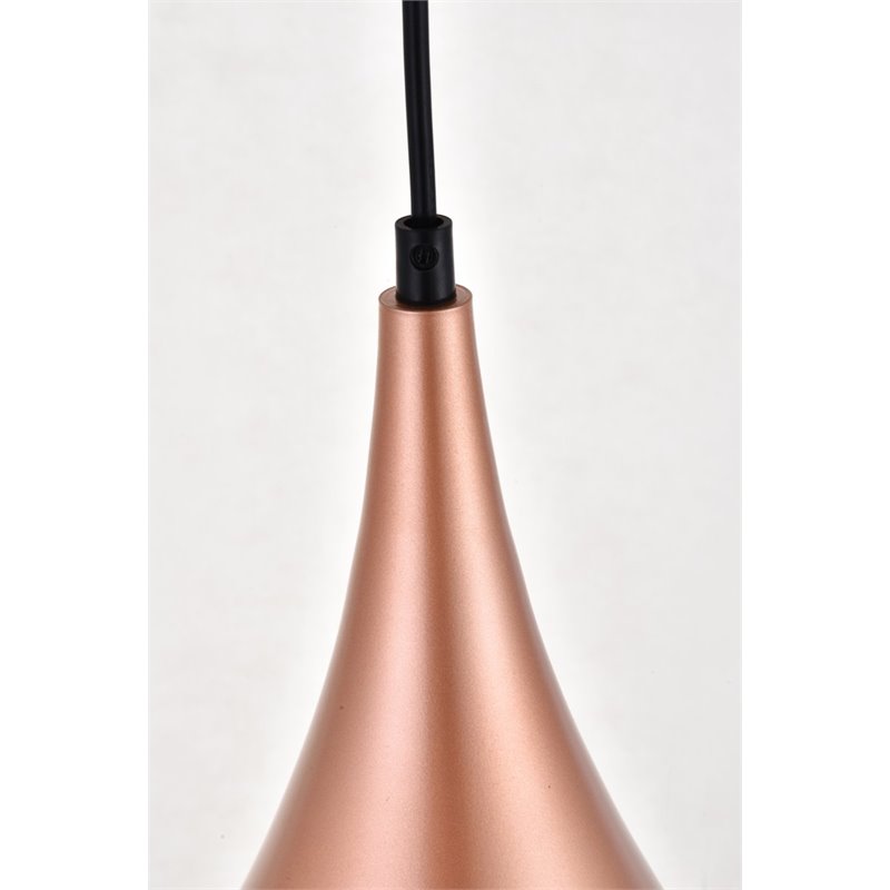 Living District Nora 1-Light Mid-Century Aluminum Pendant in Honey Gold