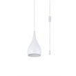 Living District Nora 1-Light Mid-Century Aluminum Pendant in White