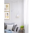 Living District Nora 1-Light Mid-Century Aluminum Pendant in White