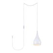 Living District Nora 1-Light Mid-Century Aluminum Pendant in White