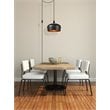 Living District Nora 1-Light Mid-Century Aluminum Pendant in Black Finish