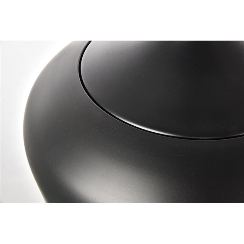 Living District Nora 1-Light Mid-Century Aluminum Pendant in Black Finish