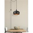 Living District Nora 1-Light Mid-Century Aluminum Pendant in Black Finish