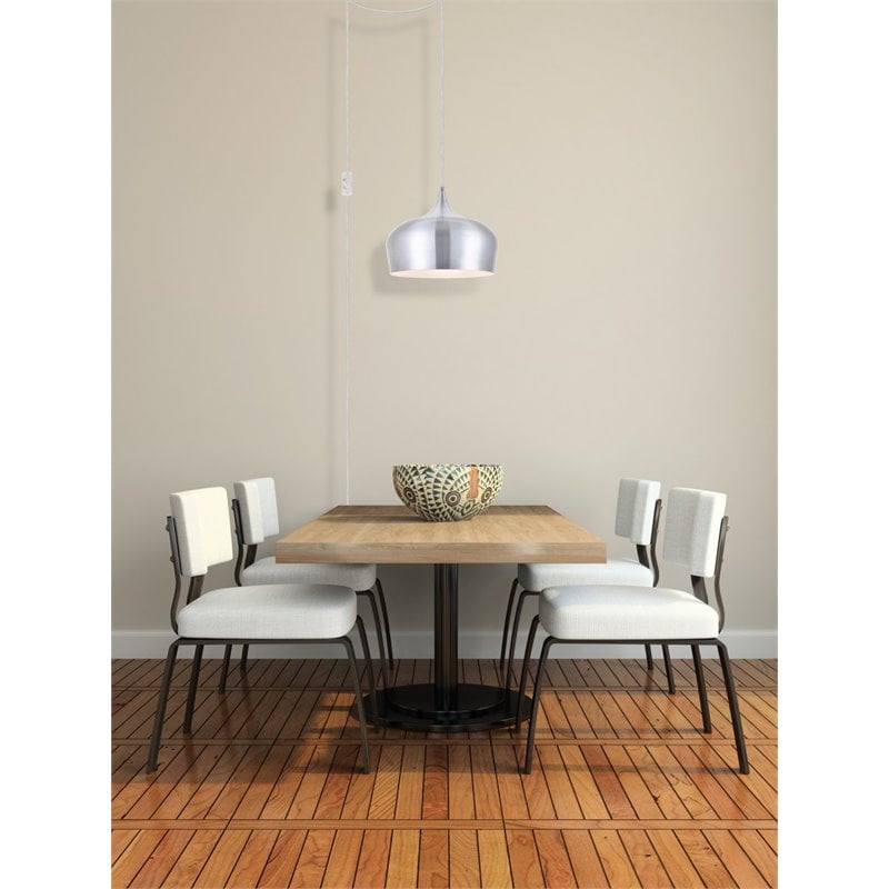Living District Nora 1-Light Mid-Century Aluminum Pendant - Burnished Nickel