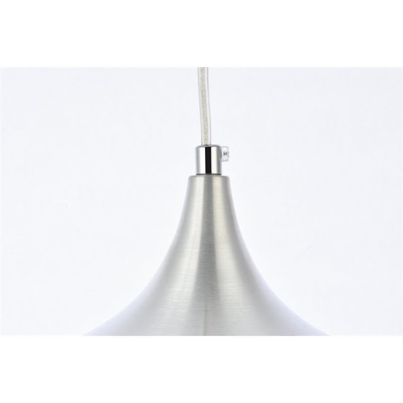 Living District Nora 1-Light Mid-Century Aluminum Pendant - Burnished Nickel