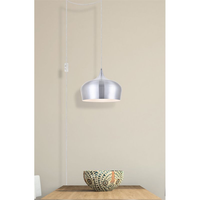 Living District Nora 1-Light Mid-Century Aluminum Pendant - Burnished Nickel