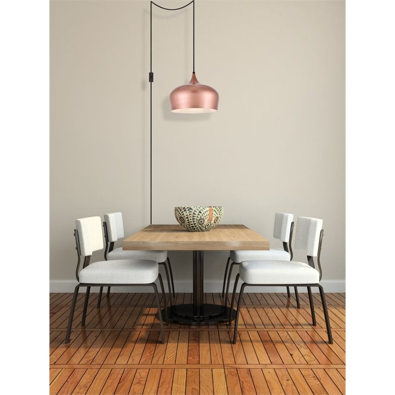 Living District Nora 1-Light Mid-Century Aluminum Pendant - Honey Gold