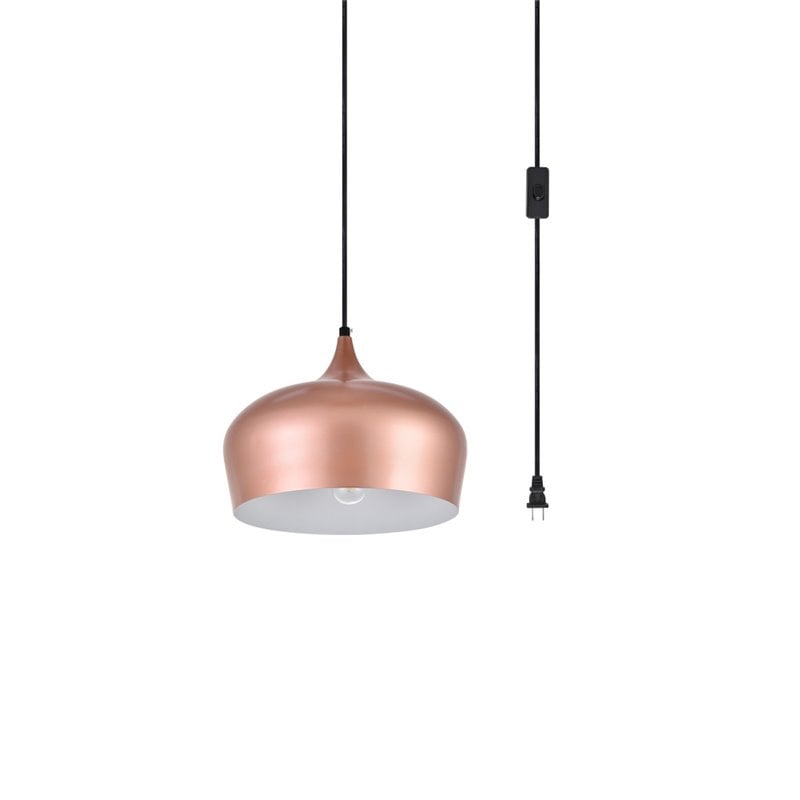 Living District Nora 1-Light Mid-Century Aluminum Pendant - Honey Gold