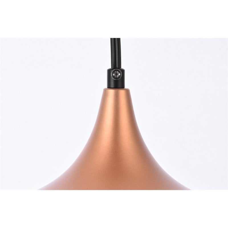 Living District Nora 1-Light Mid-Century Aluminum Pendant - Honey Gold