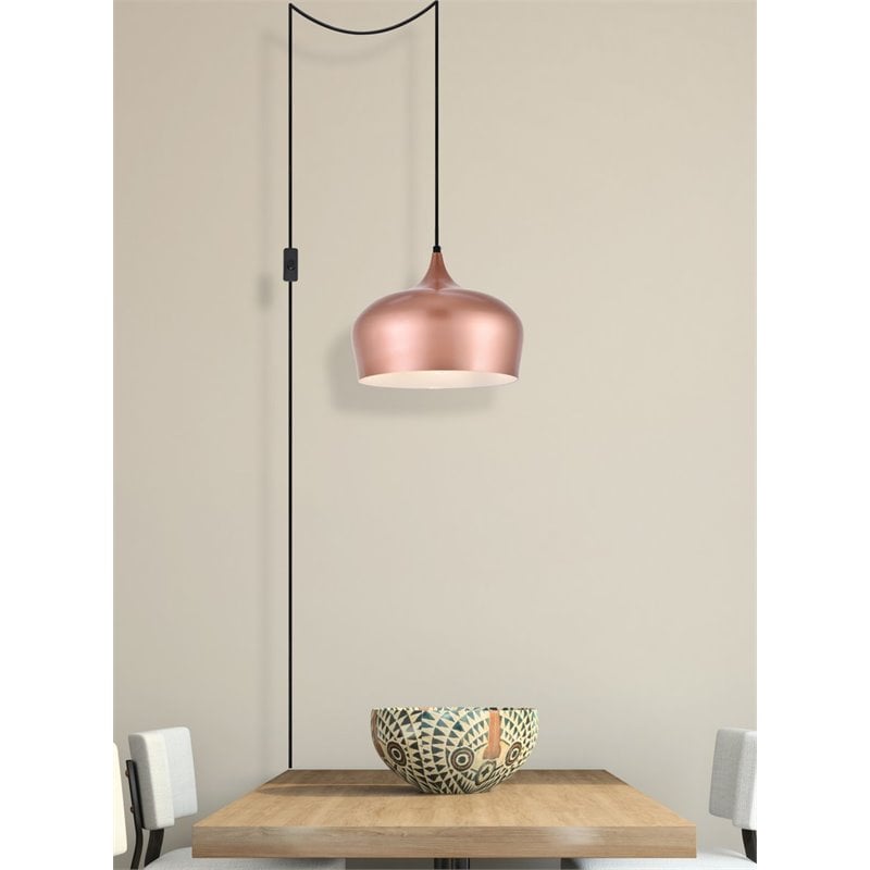 Living District Nora 1-Light Mid-Century Aluminum Pendant - Honey Gold