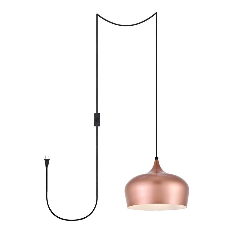 Living District Nora 1-Light Mid-Century Aluminum Pendant - Honey Gold