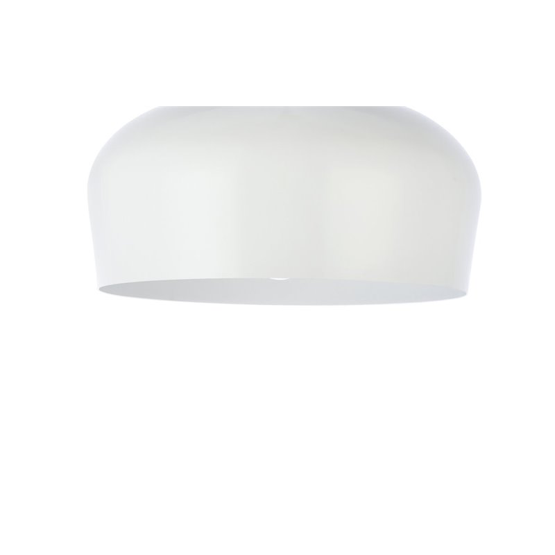 Living District Nora 1-Light Mid-Century Aluminum Pendant in White Finish