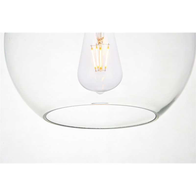Living District Baxter 1-Light Mid-Century Metal Pendant in Black