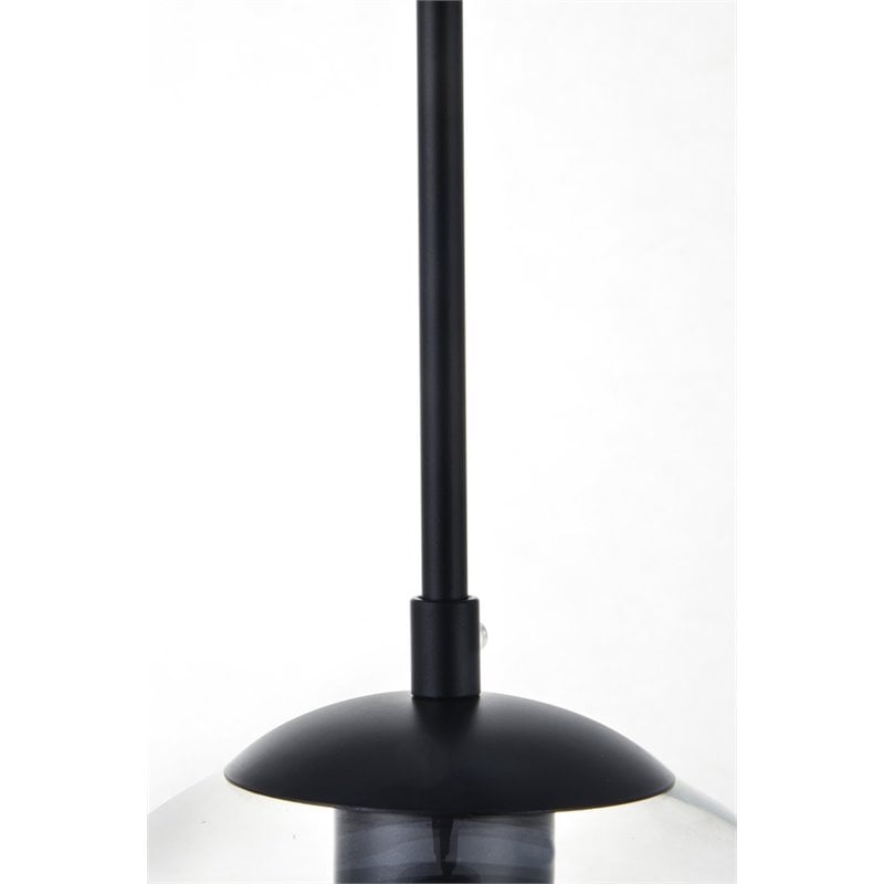 Living District Baxter 1-Light Mid-Century Metal Pendant in Black
